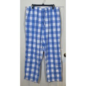 L.L.Bean Blue & White Checkered Pajama Pants XL